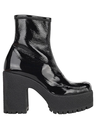 Miu Miu Platform Ankle Boots In Black