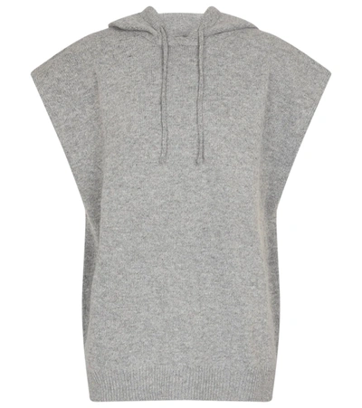 The Frankie Shop Women's Juno Sleeveless Wool-blend Knit Hoodie In Neutral,grey