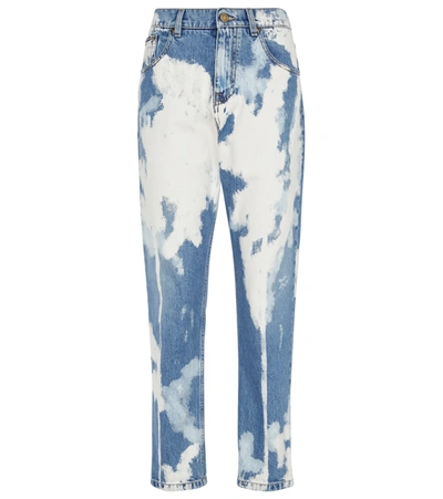 Tom Ford Boyfriend Acid-wash Cropped Jeans In Blue