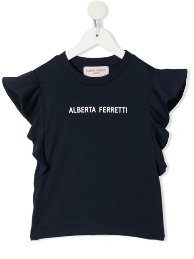 Alberta Ferretti Blue Teen T-shirt With Frontal Logo