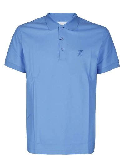 Burberry Monogram Piqué Polo Shirt In Blue