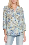 Nydj High/low Crepe Blouse In Frazier Floral