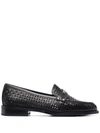Michael Michael Kors Cut Out-detail Leather Loafers In Black