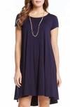 Karen Kane 'maggie' Cap Sleeve Trapeze Dress In Navy