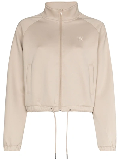 Daily Paper Logo Tape Track Jacket In Nude