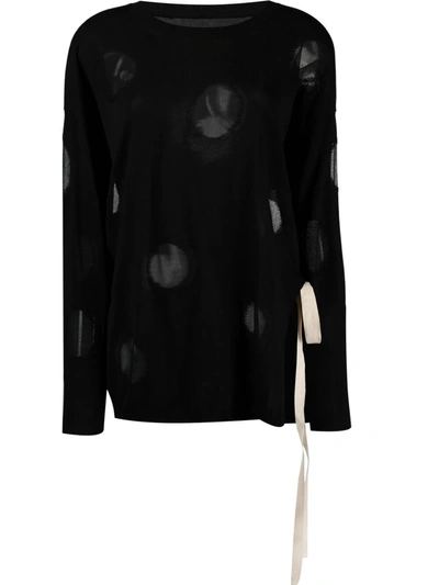 Uma Wang Polka-dot Print Stretch-cotton Jumper In Black