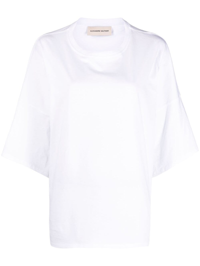 Alexandre Vauthier Oversize Crystal-embellished Logo T-shirt In White