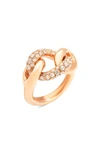 Pomellato 18k Rose Gold Iconica Tango Diamond Link Ring