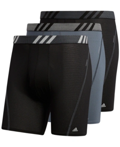 Adidas Originals Adidas Men's Big & Tall Sport Performance Mesh Graphic Boxer Briefs - 3-pack In Black