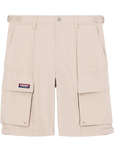 Burberry Cotton-blend Cargo Shorts In Beige