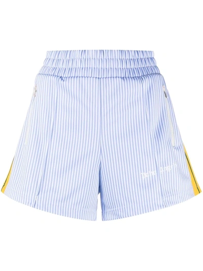 Palm Angels Women's Pinstripe Track Shorts In Blue