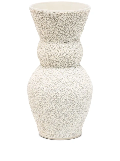 Marloe Marloe White Lucie Ceramic Vase In Neutrals
