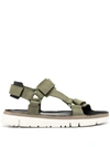 Camper Oruga Flat Touch-strap Sandals In Green