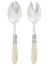 Vietri Aladdin Brilliant Aqua 2-piece Salad Server Set In Ivory