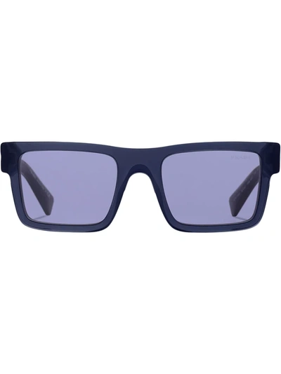 Prada Rectangle-frame Tinted Sunglasses In Blue