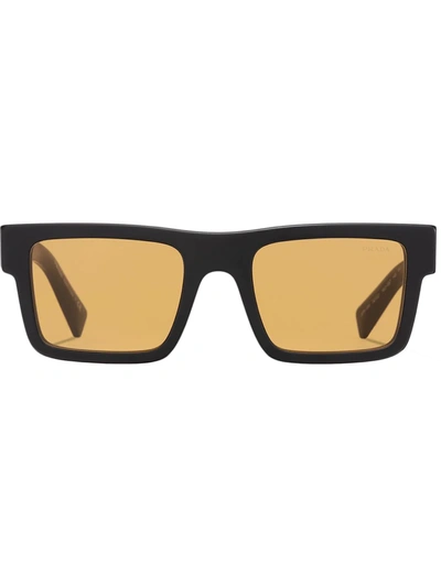 Prada Rectangle-frame Tinted Sunglasses In Yellow