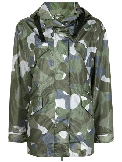 Save The Duck Logo Camouflage Jacket In Green And Grey