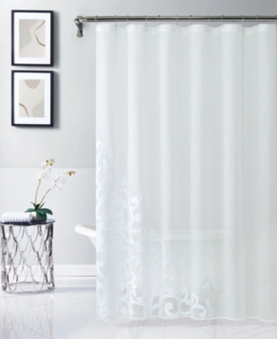 Dainty Home Natalie Shower Curtain, 70" W X 72" L Bedding In White