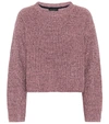 Rag & Bone Leyton Metallic Knit Merino Wool Blend Sweater In Dusty Rose