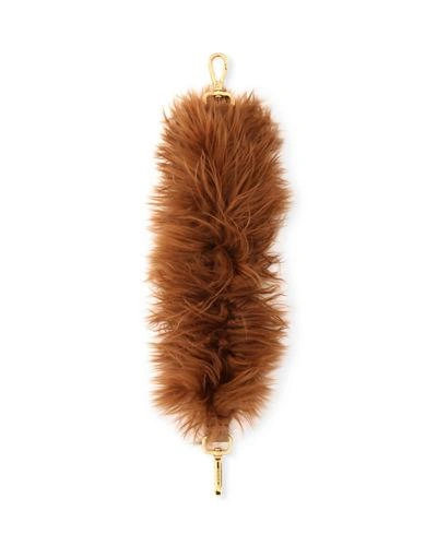 Fendi Strap You Mini Alpaca Fur Shoulder Strap In Black Pattern