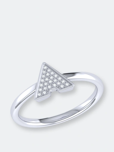 Luvmyjewelry Skyscraper Triangle Diamond Ring In Sterling Silver In Grey