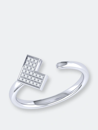 Luvmyjewelry One Way Arrow Diamond Open Ring In Sterling Silver In Grey