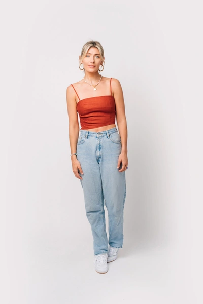 Into The Night First Date Crop Top In Orange