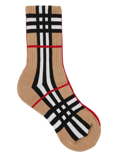 Burberry Neutral Vintage Check Cotton Socks In Brown