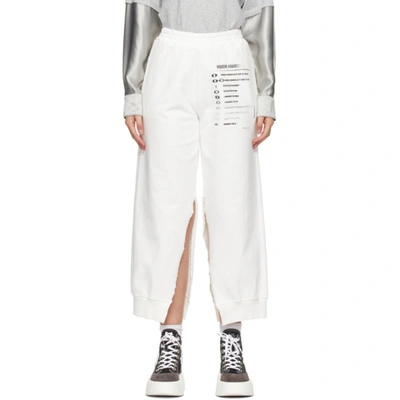 Mm6 Maison Margiela Ssense Exclusive White Split Lounge Trousers In 101 Off Whi