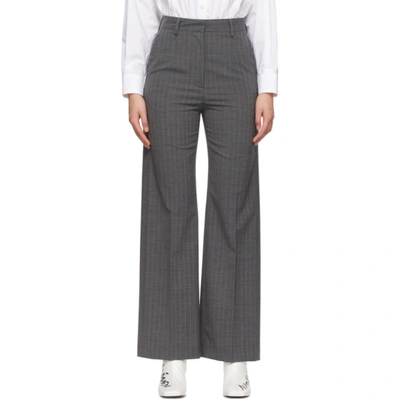 Mm6 Maison Margiela Sporty Trousers With Splits In 001f Grey Stripe