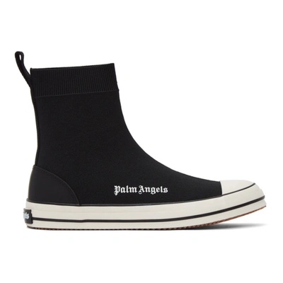Palm Angels Sock-style Vulcanized Sneakers In Black