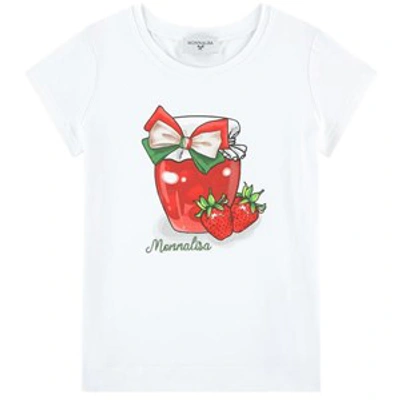 Monnalisa Kids' White Strawberry Jam T-shirt