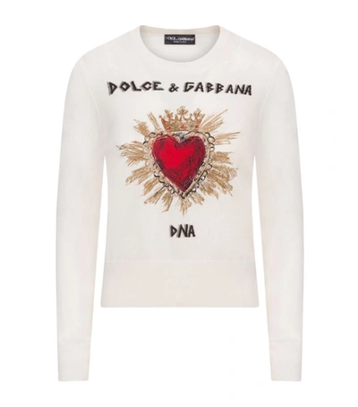 Dolce & Gabbana Embroidered Sweater In White