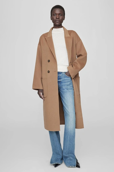 Anine Bing Dylan Coat In Camel In Oat