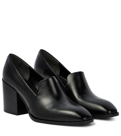 Aeyde Allyson Leather Loafer Pumps In Black