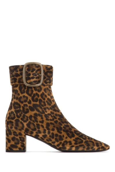 Saint Laurent Joplin Leopard Printed Boots In Multi