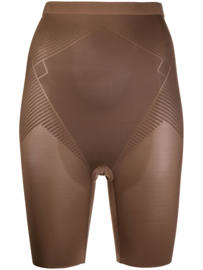 Spanx Thinstincts® High-waist Mid-thigh Shorts In Brown