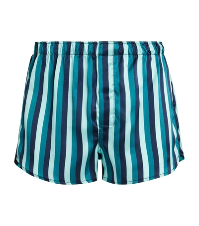 Derek Rose Silk Striped Boxer Shorts In Multi