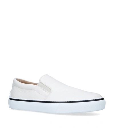 Tod's Slip-ons In Leather In White