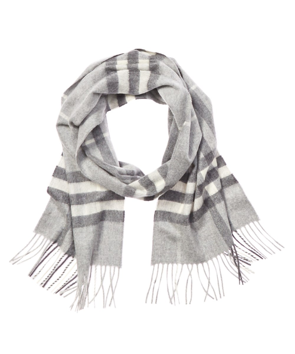 Burberry Classic Check Cashmere Scarf In Grey | ModeSens