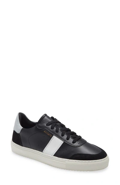 Axel Arigato Dunk Leather And Suede Trainers In Black/ White Leather