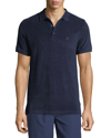 Vilebrequin Pacific Logo-embroidered Cotton-blend Terry Polo Shirt In Navy