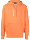 Polo Ralph Lauren Basic Pony-detail Hoodie In Orange