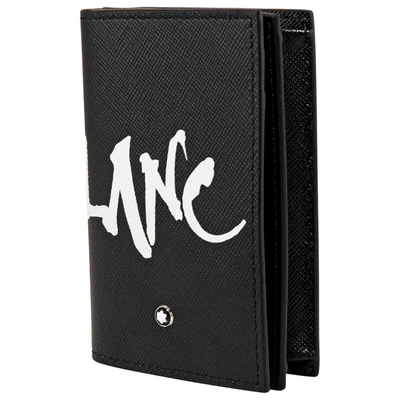 Montblanc Sartorial Calligraphy Saffiano Leather Card Holder In Black