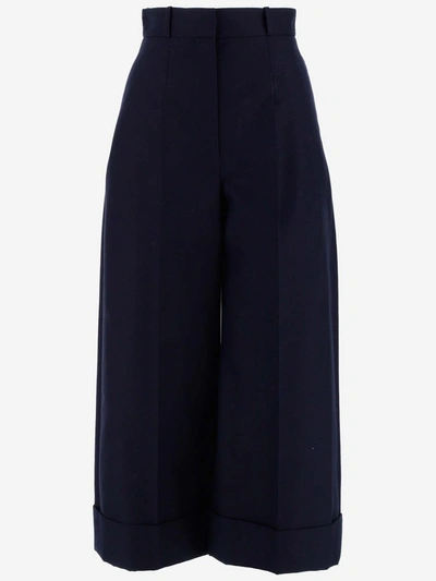 Alexander Mcqueen Wide Fit Trousers In Navy