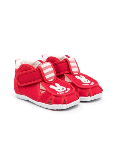 Miki House Babies' Bunny Embroidered Sandals In Red