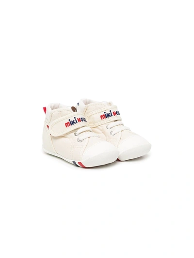 Miki House Babies' First-stage Walker High-top Sneakers In White