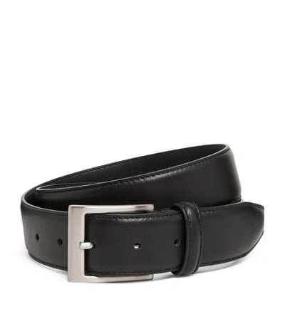 Canali Hand Buffed Calfskin Belt In Black