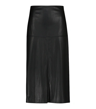 Max Mara Carioca High-waist Faux-leather Skirt In Black
