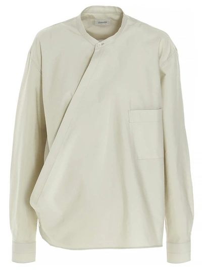 Lemaire Cotton Wrap-around Shirt In Green
